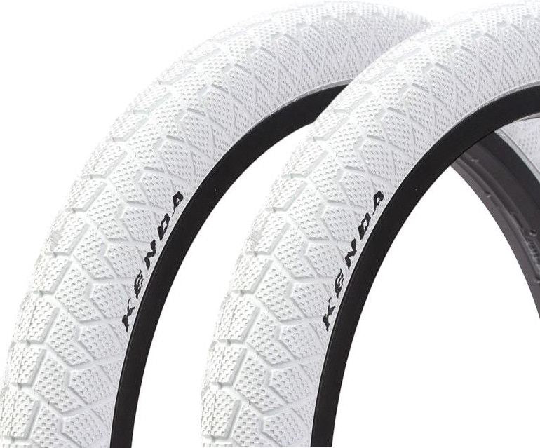 Set de pneus BMX KENDA 20 pouces x 1,95 pouces blanc KHE