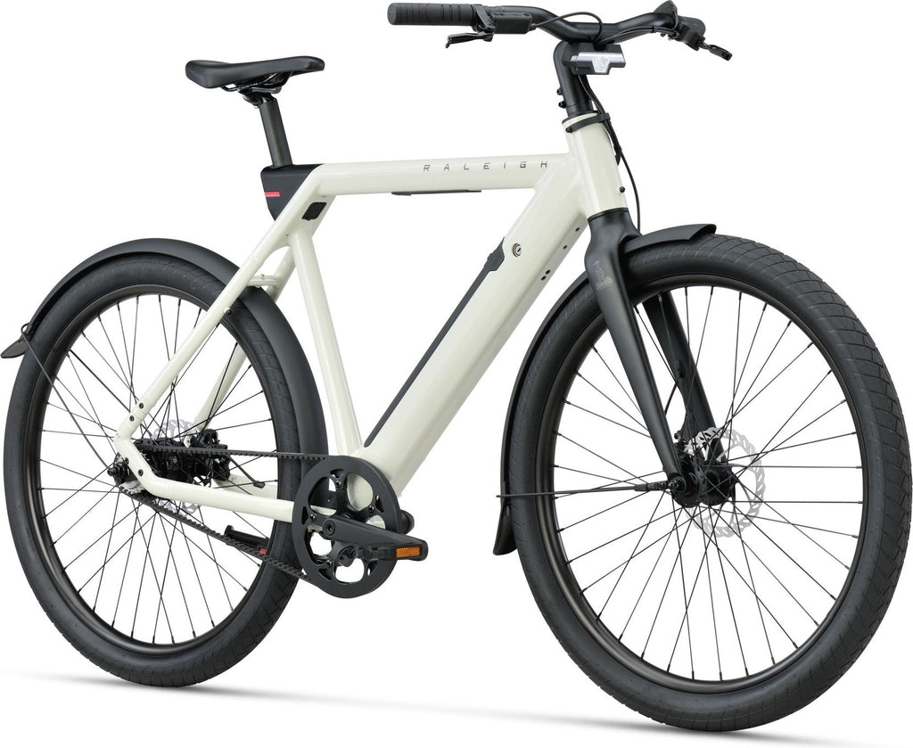 Vélo de Ville Électrique Raleigh ONE Courroie Mono Vitesse 27.5'' Blanc