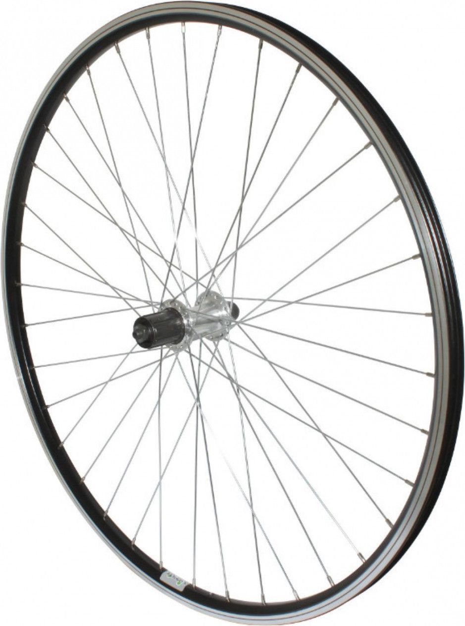 Roue Vtc 700X35 Arriere P2R Alu Noir Double Paroi Moy Alu Blocage Cassette 9-8 vitesses